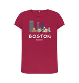 Cherry Boston 26.2  White Text Women's T-Shirt