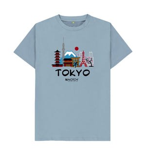 Stone Blue Tokyo 26.2 Black Text Men's T-Shirt