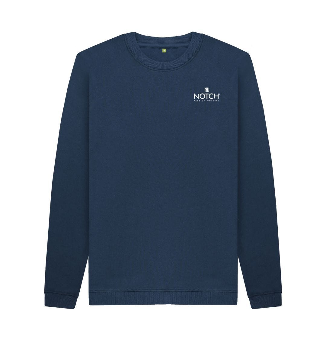 Navy Blue Men's Small Notch Logo Sweater