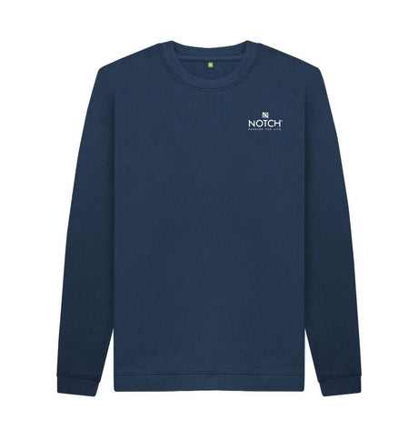 Navy Blue Men's Small Notch Logo Sweater