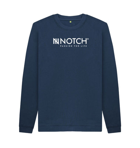 Navy Blue Men's Notch Logo Sweater