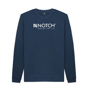 Navy Blue Men's Notch Logo Sweater