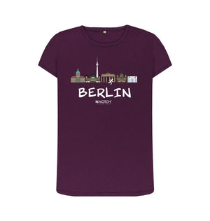 Purple Berlin 26.2 White Text Women's T-Shirt