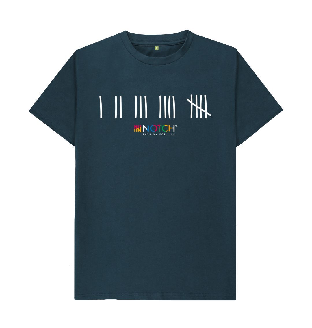 Denim Blue Men's White Tally T-Shirt