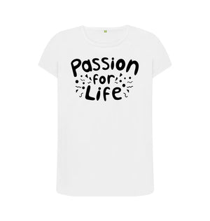 White Women's Black Bubble Passion For Life T-Shirt