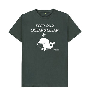 Dark Grey Men's Keep Our Oceans Clean T-Shirt