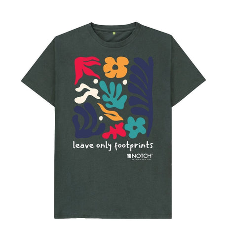 Dark Grey Men's Leave Only Footprints T-Shirt