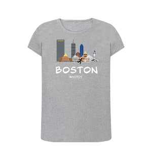 Athletic Grey Boston 26.2  White Text Women's T-Shirt