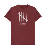 Red Wine Men's All White Tally T-Shirt