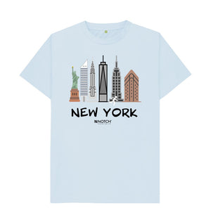 Sky Blue New York 26.2 Black Text Men's T-Shirt
