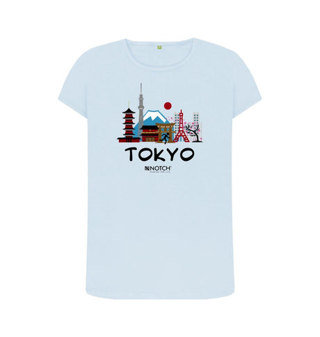 Sky Blue Tokyo 26.2 Black  Women's T-Shirt