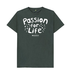 Dark Grey Men's White Bubble Passion For Life T-Shirt