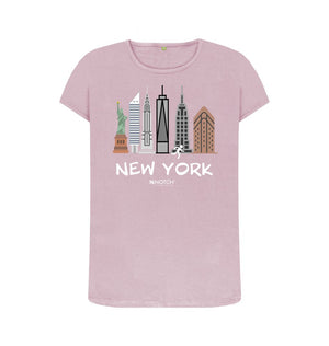 Mauve New York 26.2  White Text Women's T-Shirt
