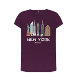 Purple New York 26.2  White Text Women's T-Shirt