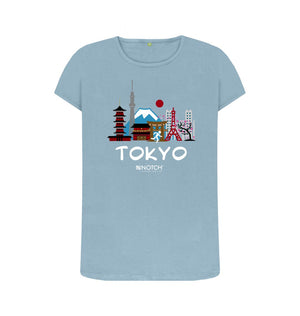 Stone Blue Tokyo 26.2 White Text Women's T-Shirt