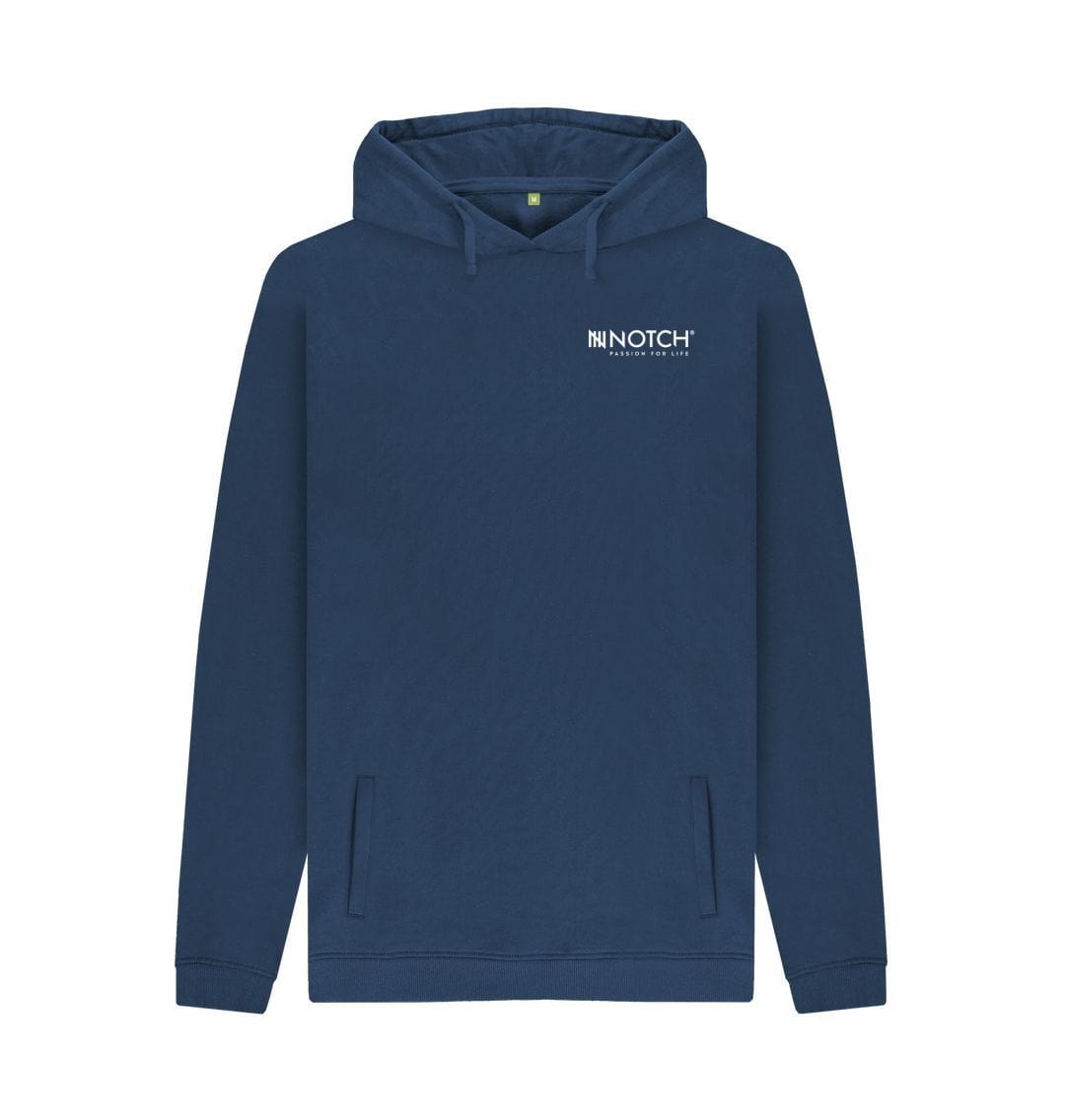 Navy Men's Small Logo Notch Hoodie