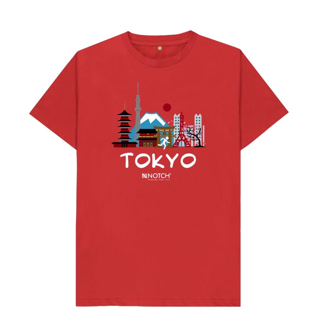 Red Tokyo 26.2 White Text Men's T-Shirt