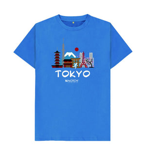 Bright Blue Tokyo 26.2 White Text Men's T-Shirt