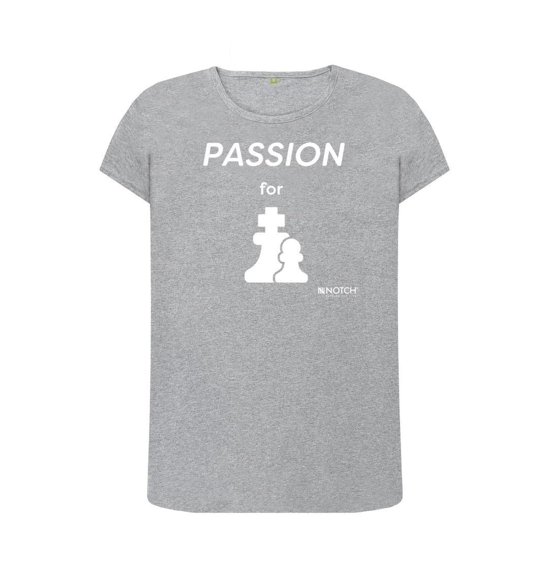 Athletic Grey Women's Passion For Chess T-Shirt