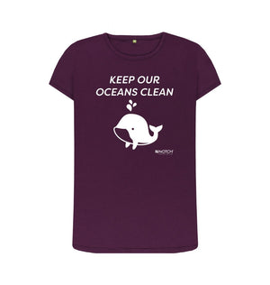 Purple Women's Keep Our Oceans Clean T-Shirt