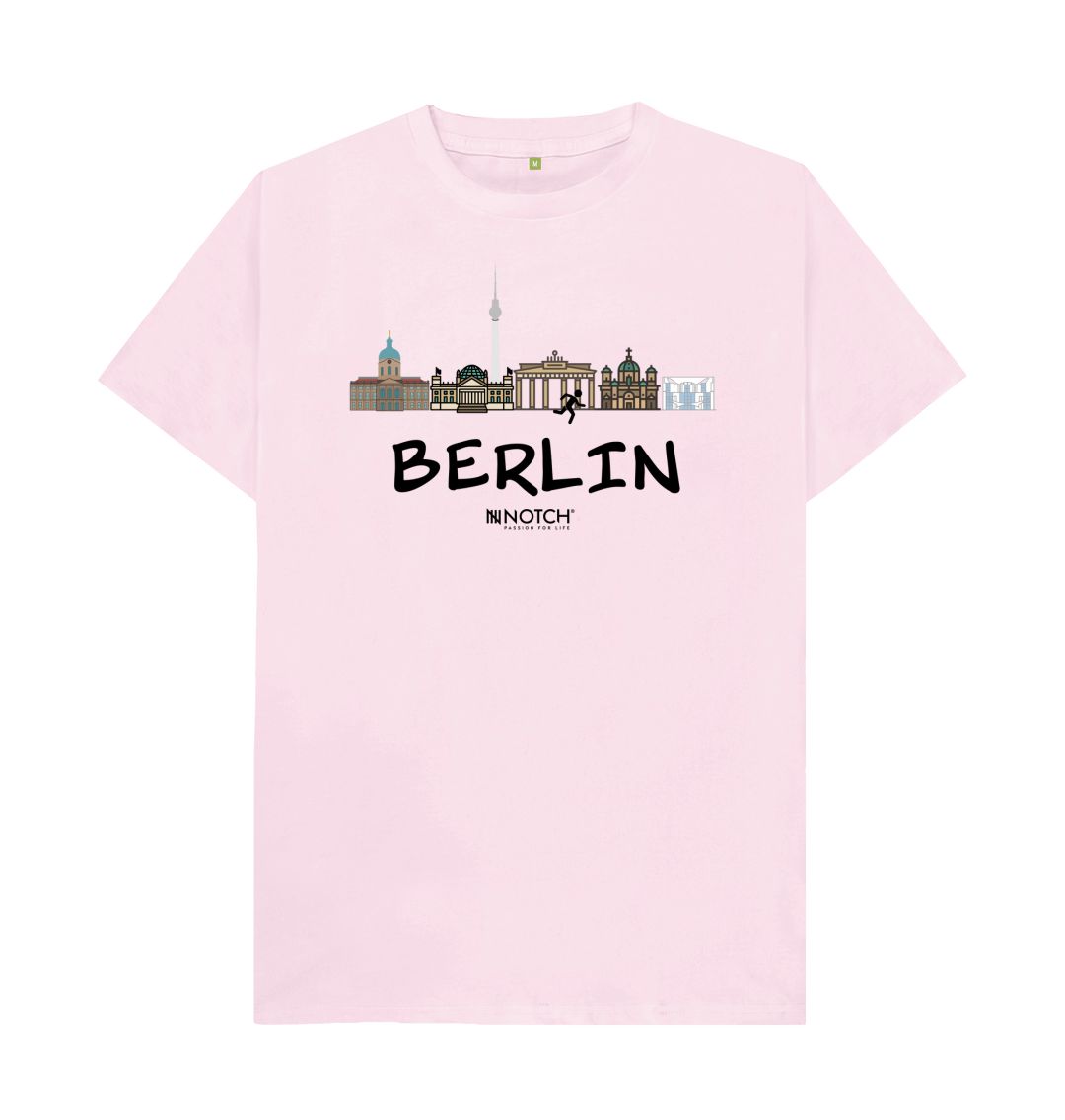 Pink Berlin 26.2 Black Text Men's T-Shirt