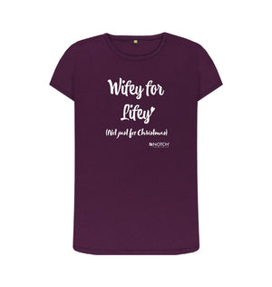 Purple Women's Wifey For Lifey T-Shirt