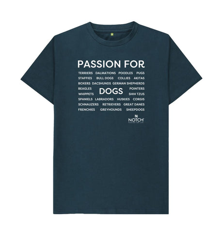 Denim Blue Men's Passion For Dogs T-Shirt