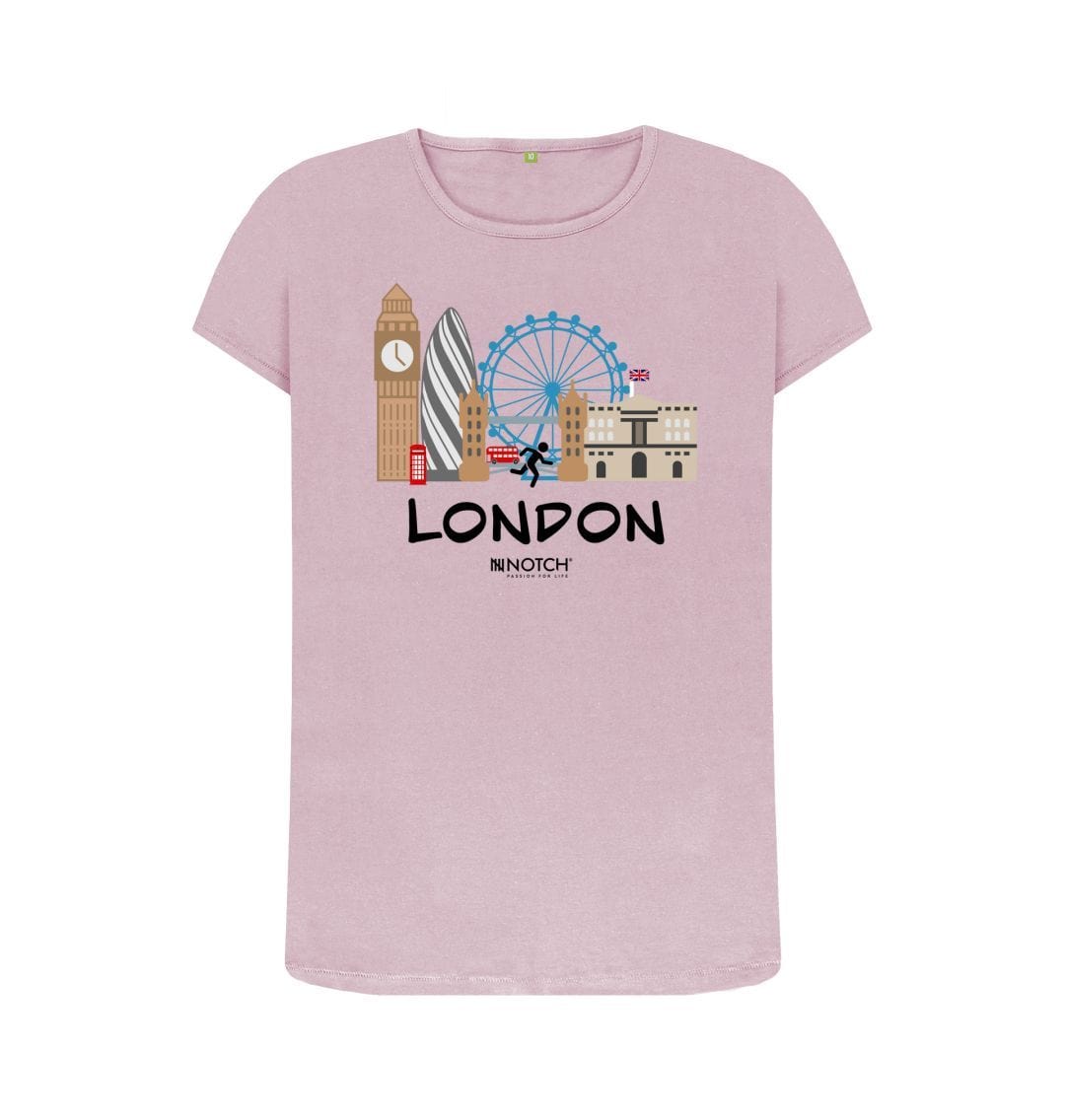Mauve Women's 26.2 London Black Text T-Shirt