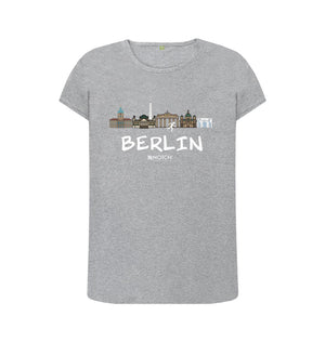 Athletic Grey Berlin 26.2 White Text Women's T-Shirt