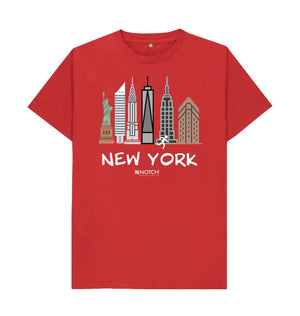 Red New York 26.2 White Men's T-Shirt