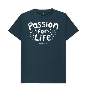 Denim Blue Men's White Bubble Passion For Life T-Shirt