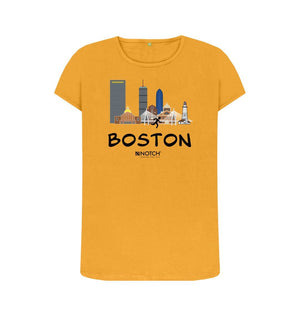 Mustard Boston 26.2 Black Text Women's T-Shirt