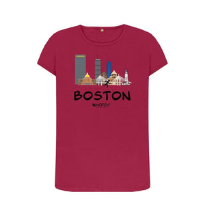 Cherry Boston 26.2 Black Text Women's T-Shirt