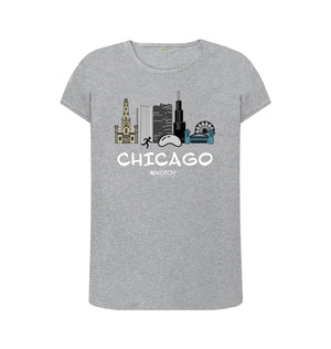Athletic Grey Chicago 26.2 White Text Women's T-Shirt