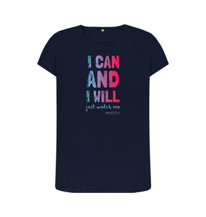 Navy Blue Women's I Can and I Will T-Shirt